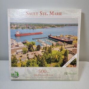Sault Ste Marie Michigan Phil Stagg 500 Piece Jigsaw Puzzle Soo Locks Freighter
